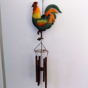 NEW Metal Rooster Chicken Wind Chime Country Decor Farmahouse